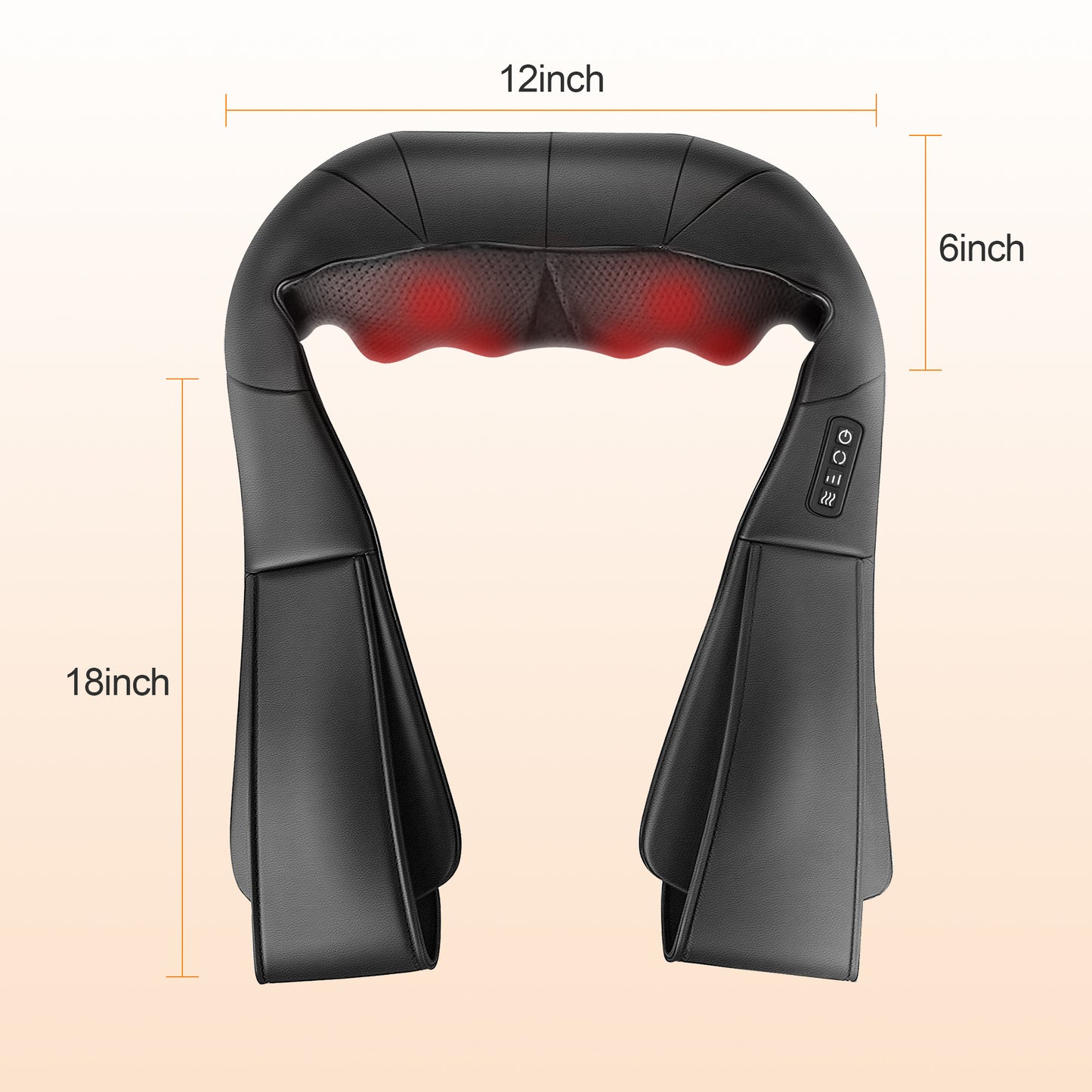 Bokyan Neck Massager, Shiatsu Shoulder and Kneading Back with Heat, for Home, Office, Car Use and Travel Use, Black