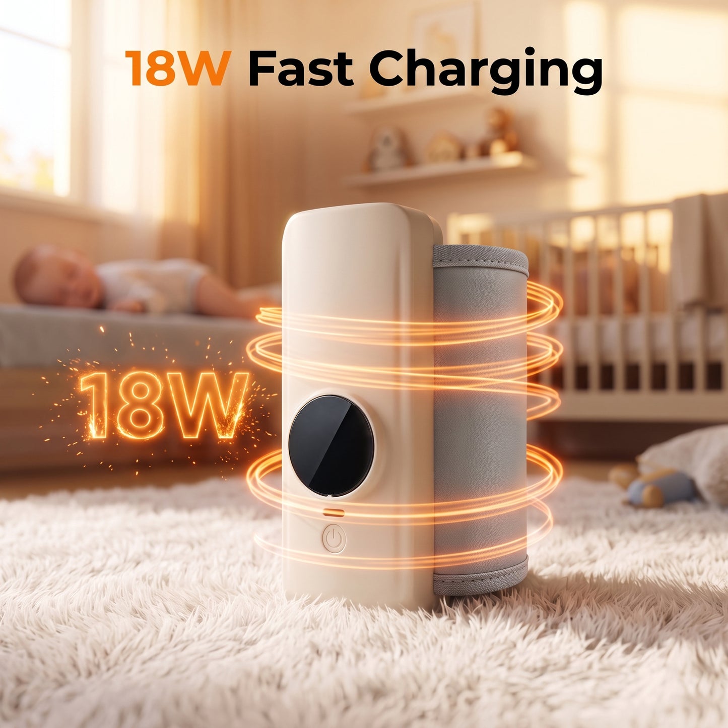 ZNQPLF Portable Bottle Warmer, Baby Milk Warmer, Milk Warmer for Baby, Rechargeable Bottle Warmer, 6 Temp Presets Fast Heating Travel Bottle Warmer for on-the-Go Feeding