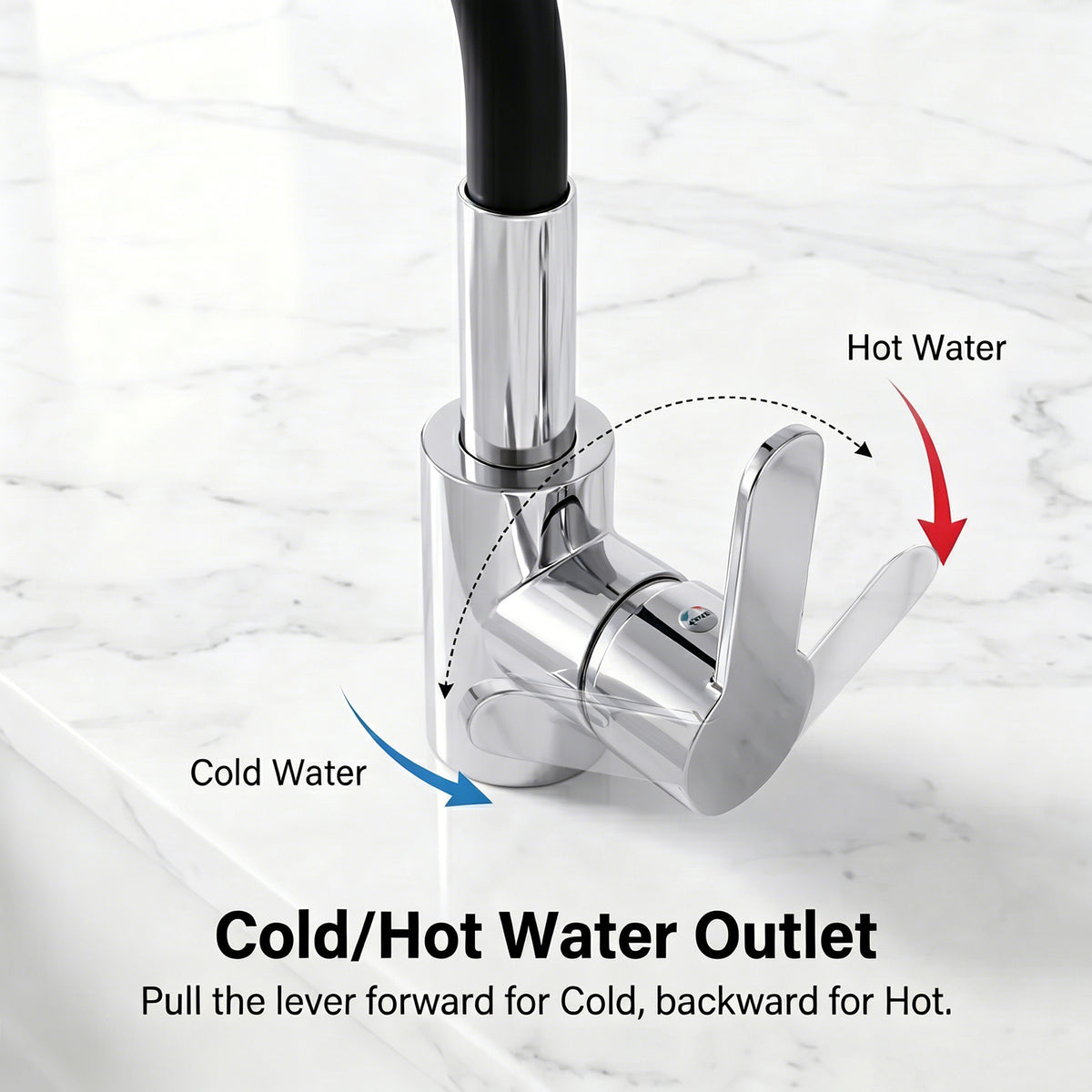 LZSDS Kitchen Faucet with Sprayer for RV, 360 Rotating Brass, Black