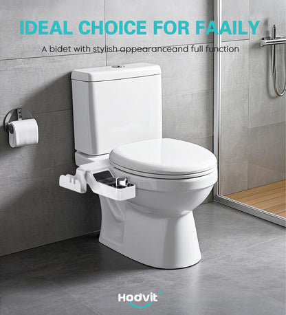 Hodvit Non-Electric Bidet Toilet Attachment, Dual Nozzle with Self-Cleaning, Adjustable Pressure Control