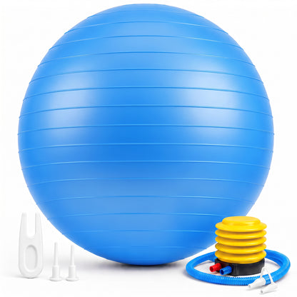 Feeray 29.5-Inch Exercise Yoga Ball, 2.5mm Thickened Stability Fitness Ball for Core Training, Blue
