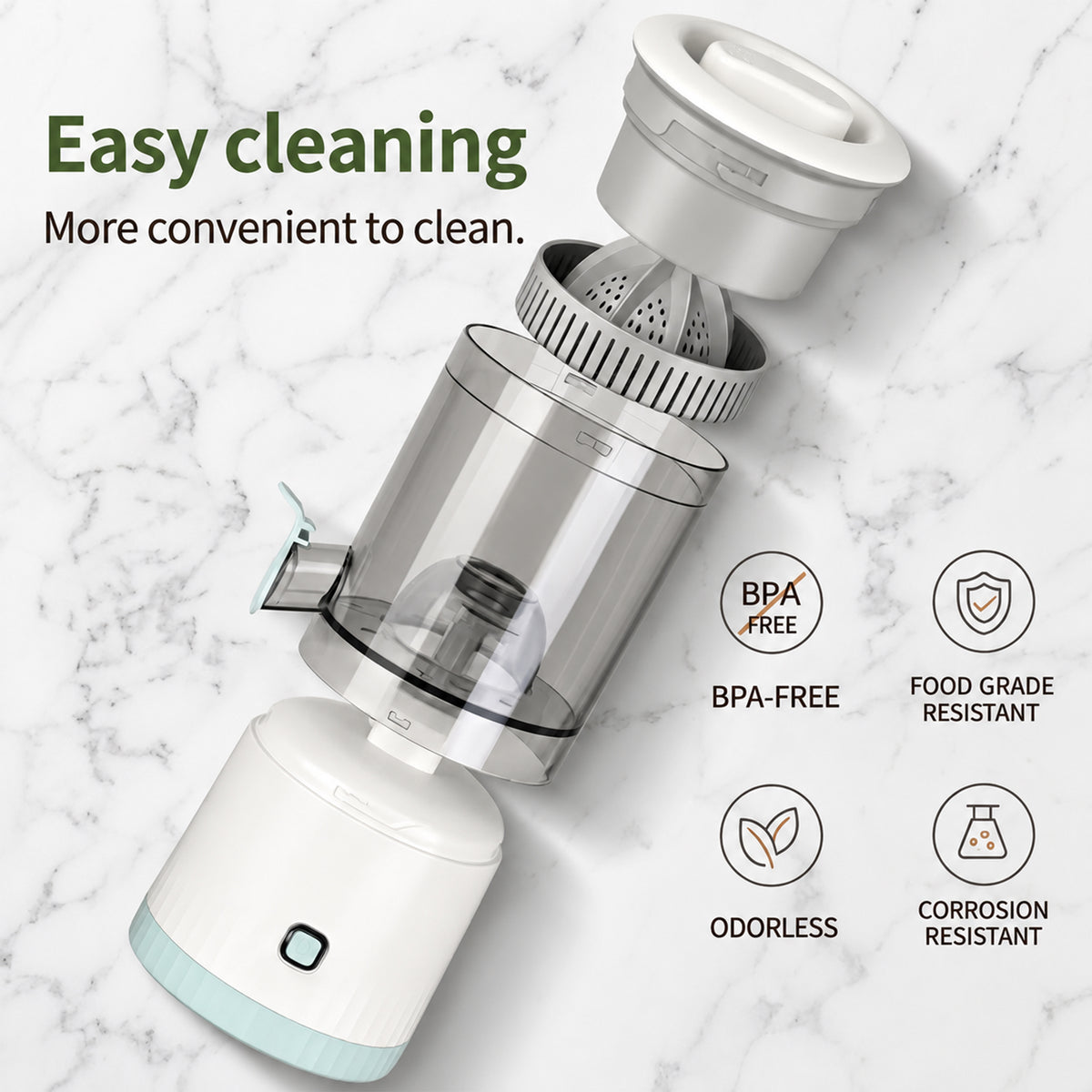 Suodoka Usb Rechargeable Citrus Juicer, Cordless One-Touch Detachable Machine for Lemon Orange, Easy to Clean