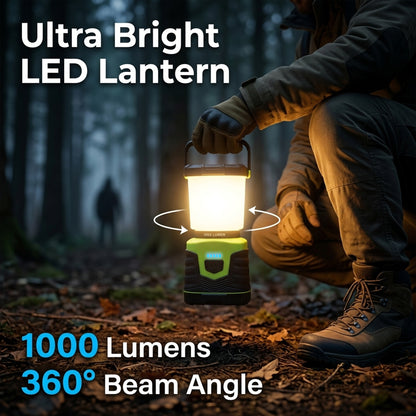 OHHANI Camping Lantern 1000LM with 5 Modes Camping Light Rechargeable for Power Cuts, Emergency Lighting, Hiking, Camping