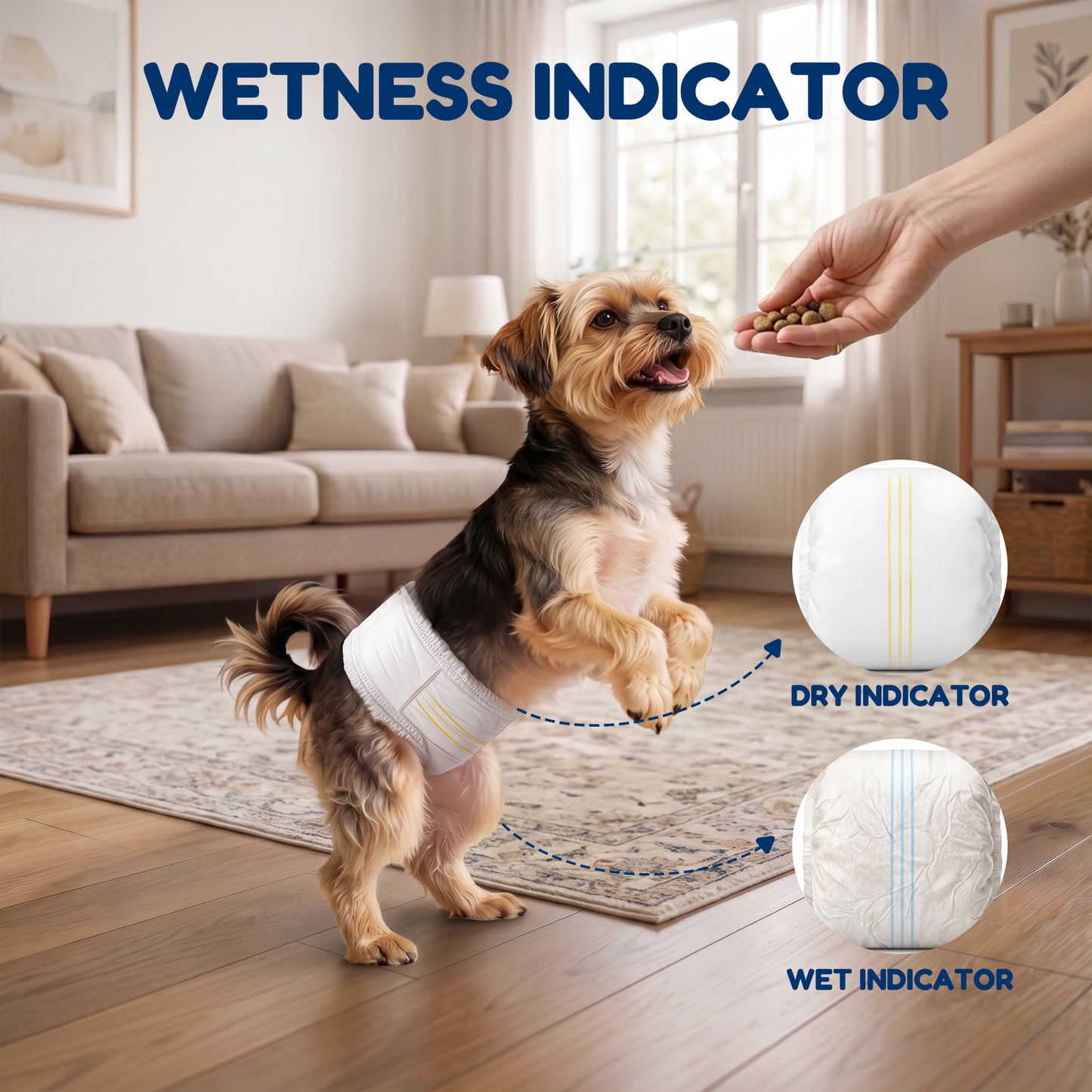 Tolobeve Disposable Male Dog Wraps, Small Size, 84 Count, Super Absorbent, Breathable, Wetness Indicator, 360 degree Leak-proof