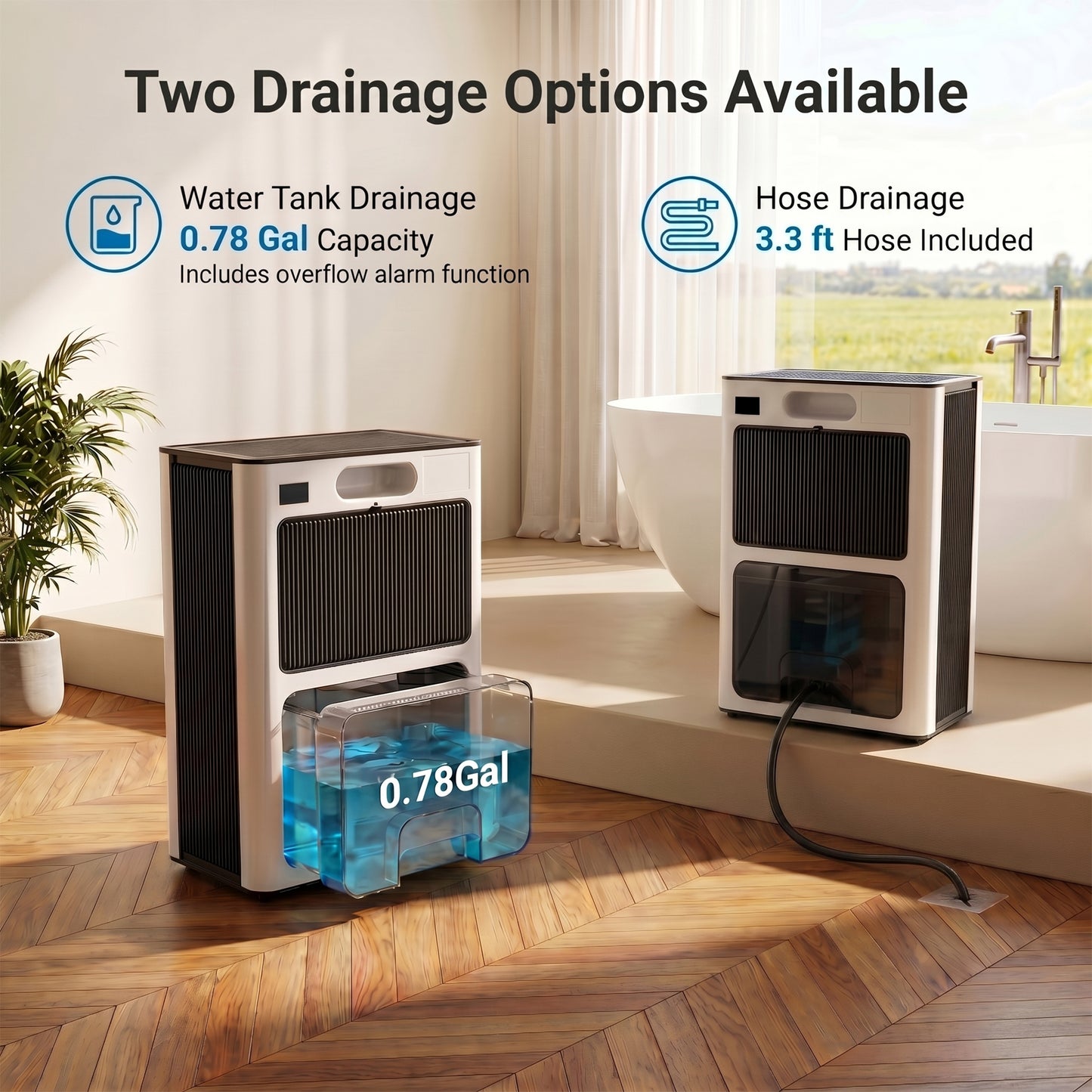 Reelexia Home Dehumidifier with 100 oz Large Water Tank, 1000 sq.ft Dehumidifiers for Bathroom, with Relaxing Ambient Light,Touchscreen Display