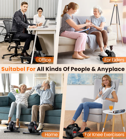 OPMUKIN Under Desk Elliptical, 8 Adjustable Speeds, Portable Foot & Leg Pedal Exerciser, Max Load 360lbs, Black