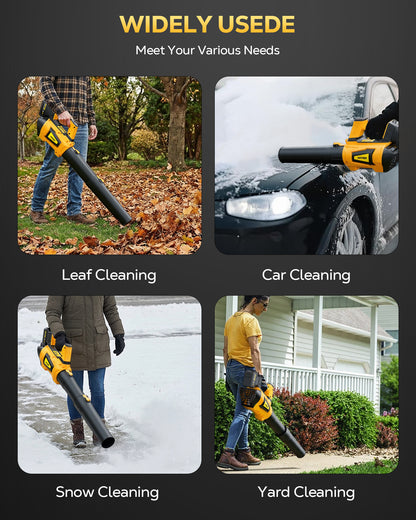 HOTREE Cordless Leaf Blower 600CFM 170MPH 6-Speed 2x2.0Ah Lithium Battery Lightweight for Lawn/Patio/Garage
