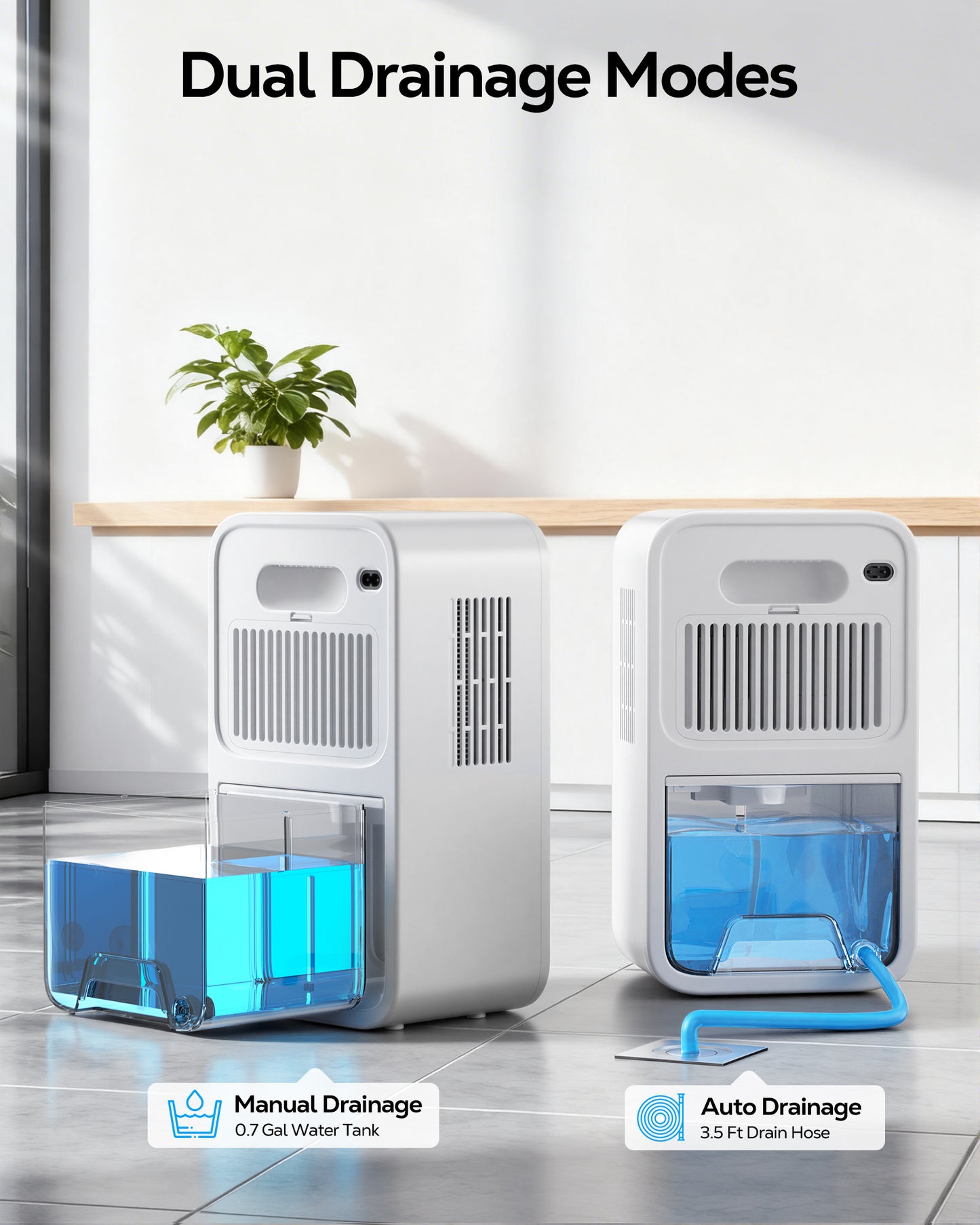 OHHANI Dehumidifier with 85 OZ Large Capacity, Designed for 270 Sq.Ft, Touch Control, Timer and Auto Shut-Off, 90°F & 80%RH, Suitable for Bedrooms Basements and Garages