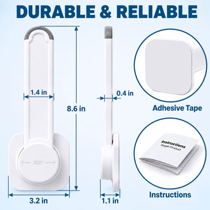 ZNQPLF White No Drill Baby Proof Toilet Lock, 2 Pack 3M Adhesive Universal Child Safety Lid Lock for Most Toilets