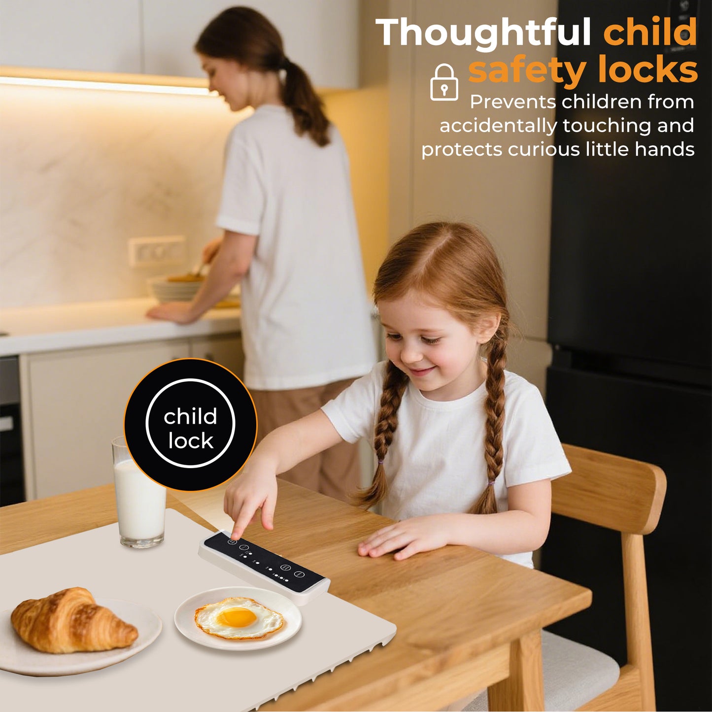 M Buder Food Warming Tray, Electric Warmer Mat, Adjustable Temperature and Timer, Portable Warmer for Party, Family Dinner, Residential