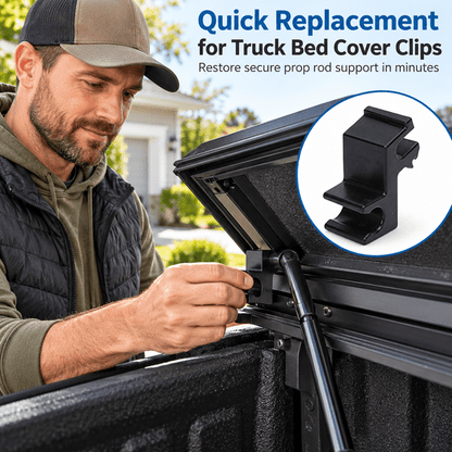 GigBu 5-Pack Tonneau Cover Prop Rod Clips, Replacement for Hard Folding Truck Bed Covers, Plastic