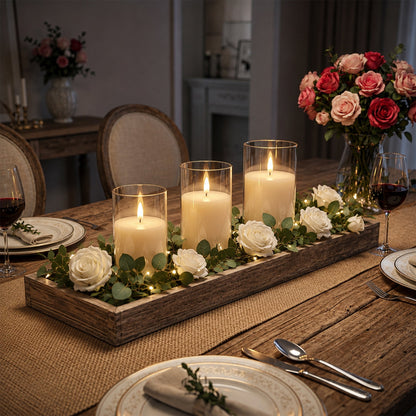 AOLIGO Flameless Candles Set of 3, Flickering LED Pillar Candles with Remote Timer for Home Wedding Holiday Decor