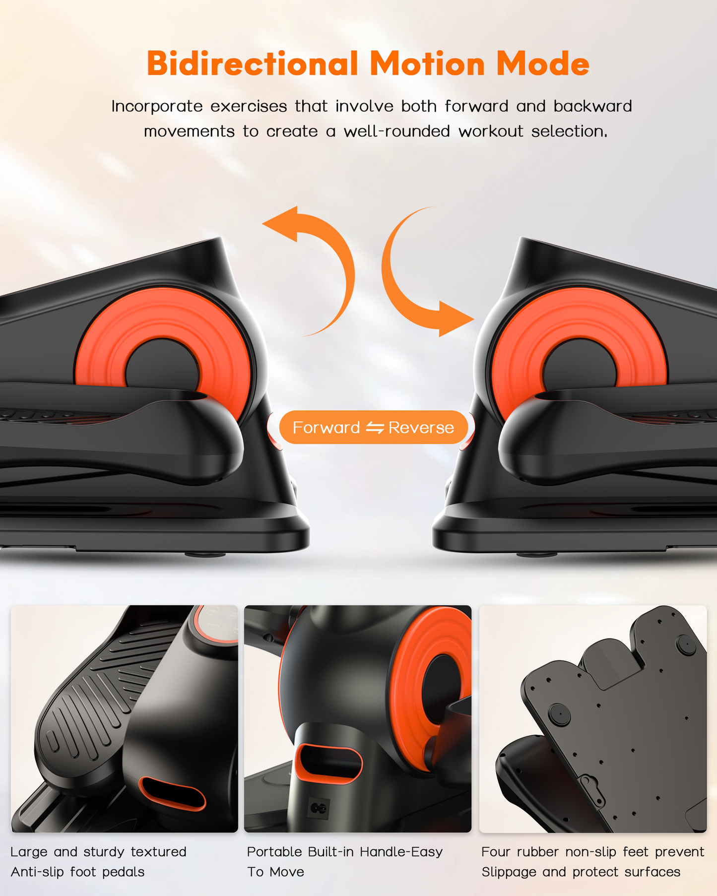 AOLIGO Under Desk Elliptical Machine, Compact Seated Leg Exerciser with 10 Resistance Levels, Quiet & Portable