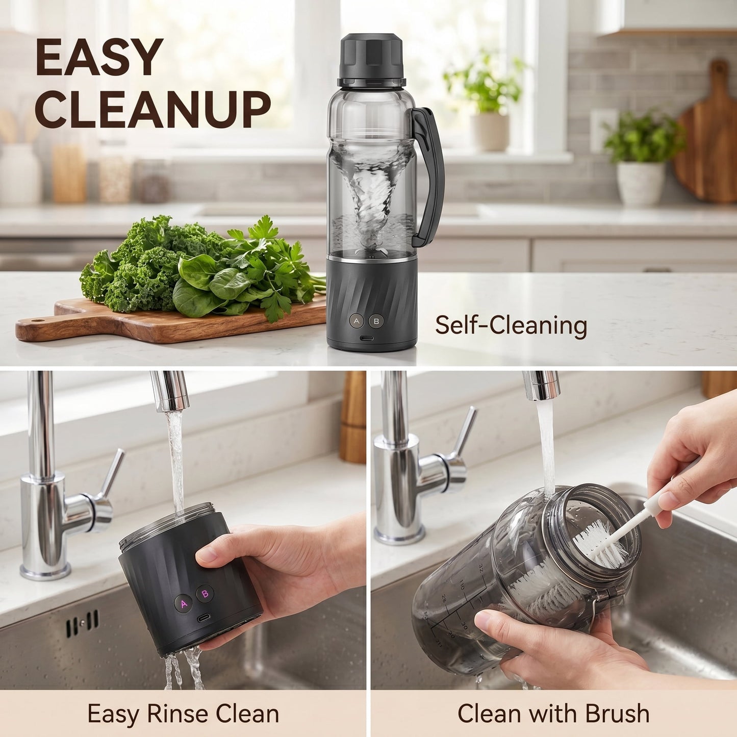 Casualife 22oz Portable Blender for Shakes and Smoothies, BPA-Free Personal Juicer with Pulse Mode, 6-Leaf Blades & Nut Grinder Cup