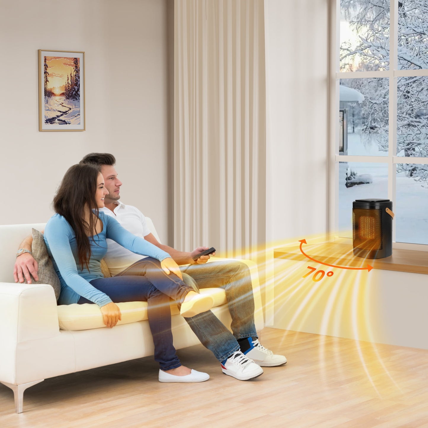 NFTIGB Space Heaters for Home, Desktop Portable Heater with Remote and Timer, 1500W PTC Electric Heater,New