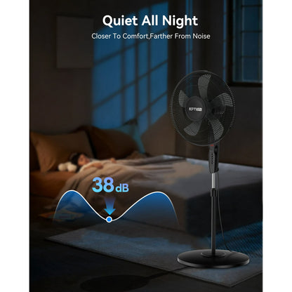 NFTIGB 16'' Oscillating Pedestal Fan w/Remote and Timer, 12 Speeds,Adjustable Height Floor Fan New