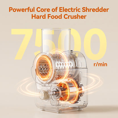 M Buder Electric Cheese Grater, 6 Blades Electric Grater for Home Kitchen, One-Touch Control Electric Cheese Shredder, Mandoline Slicer, Beige