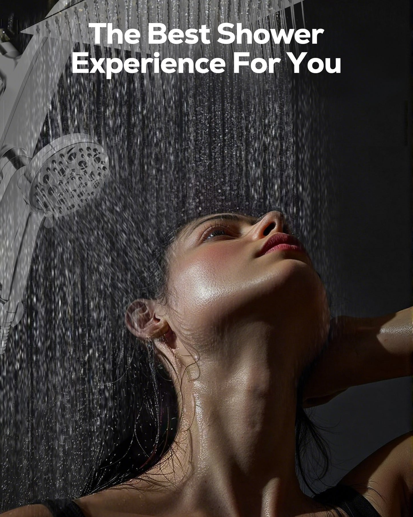 Hodvit High Pressure Rainfall Shower Head 10 Spray Handheld Showerhead Combo, 360° Degree Rotating Extension Arm, New