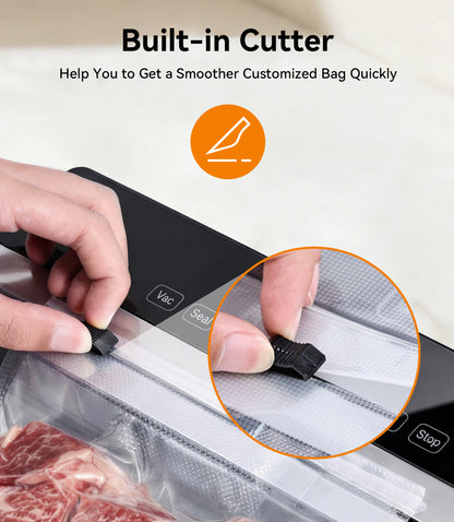 M Buder Vacuum Sealer Machine 16.5in, Automatic Sealing for Food Storage with Cutter, 5 Modes, Residential, Commercial