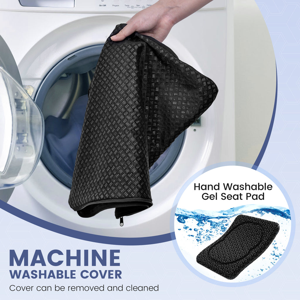 AOLIGO Gel Seat Cushion for Long Sitting, Office Chair, Car, Wheelchair, Black