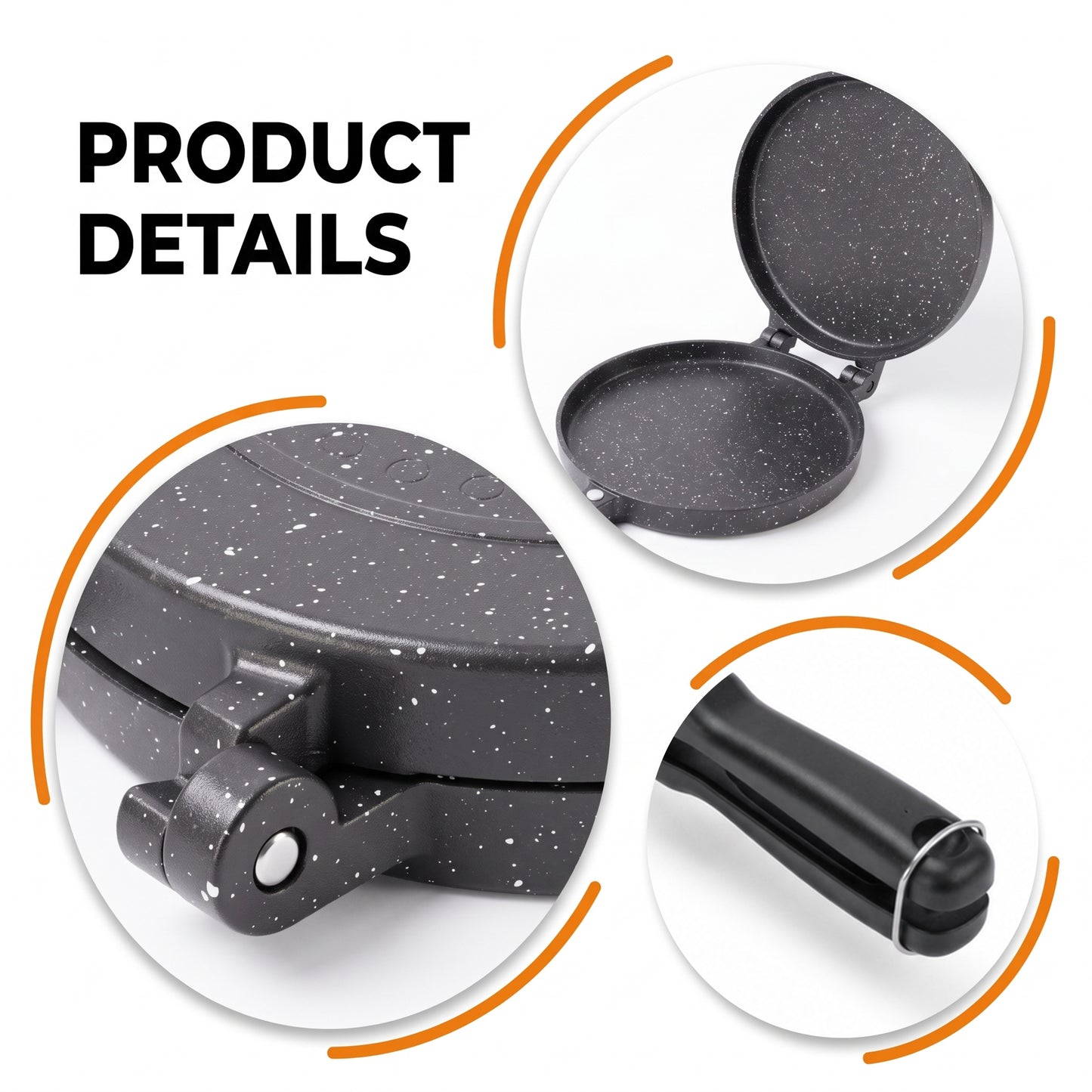 LZSDS Double Sided Frying Pan Nonstick, 2-in-1 Pancake Pan and Sandwich Maker with Locking Handle for Stovetop