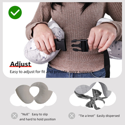 RUPOUN Nursinfg Pillow with Waist Strap for Breastfeeding, Grey