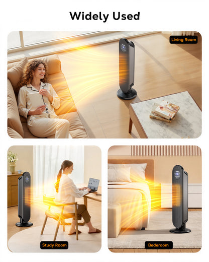 NFTIGB 25" Space Heater for Indoor Large Room, 1500w Oscillating Electric Heaters with Remote Fast Heating,New