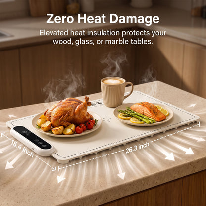 M Buder Food Warming Tray, Electric Warmer Mat, Portable Warmer for Party, Family Dinner, Residential, 3 Adjustable Temperature and Timer