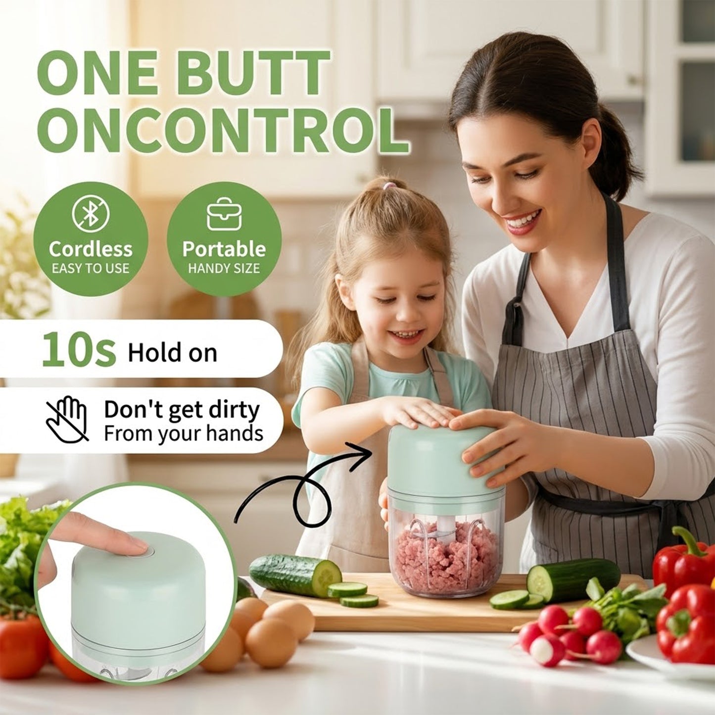 M Buder Electric Garlic Chopper ,250ml USB Charging Food Processor, Mini Vegetable Chopper for Ginger, Chili, Fruit, Meat , 304 Stainless Steel Blades