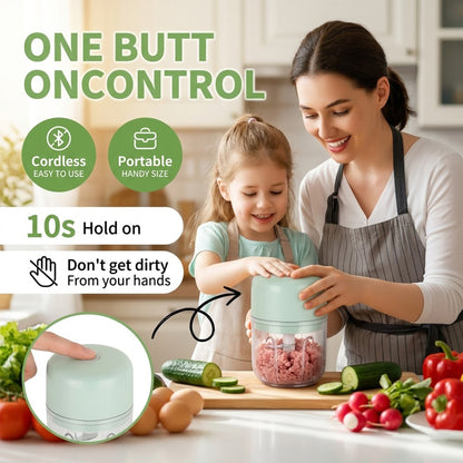 M Buder Electric Garlic Chopper ,250ml USB Charging Food Processor, Mini Vegetable Chopper for Ginger, Chili, Fruit, Meat , 304 Stainless Steel Blades