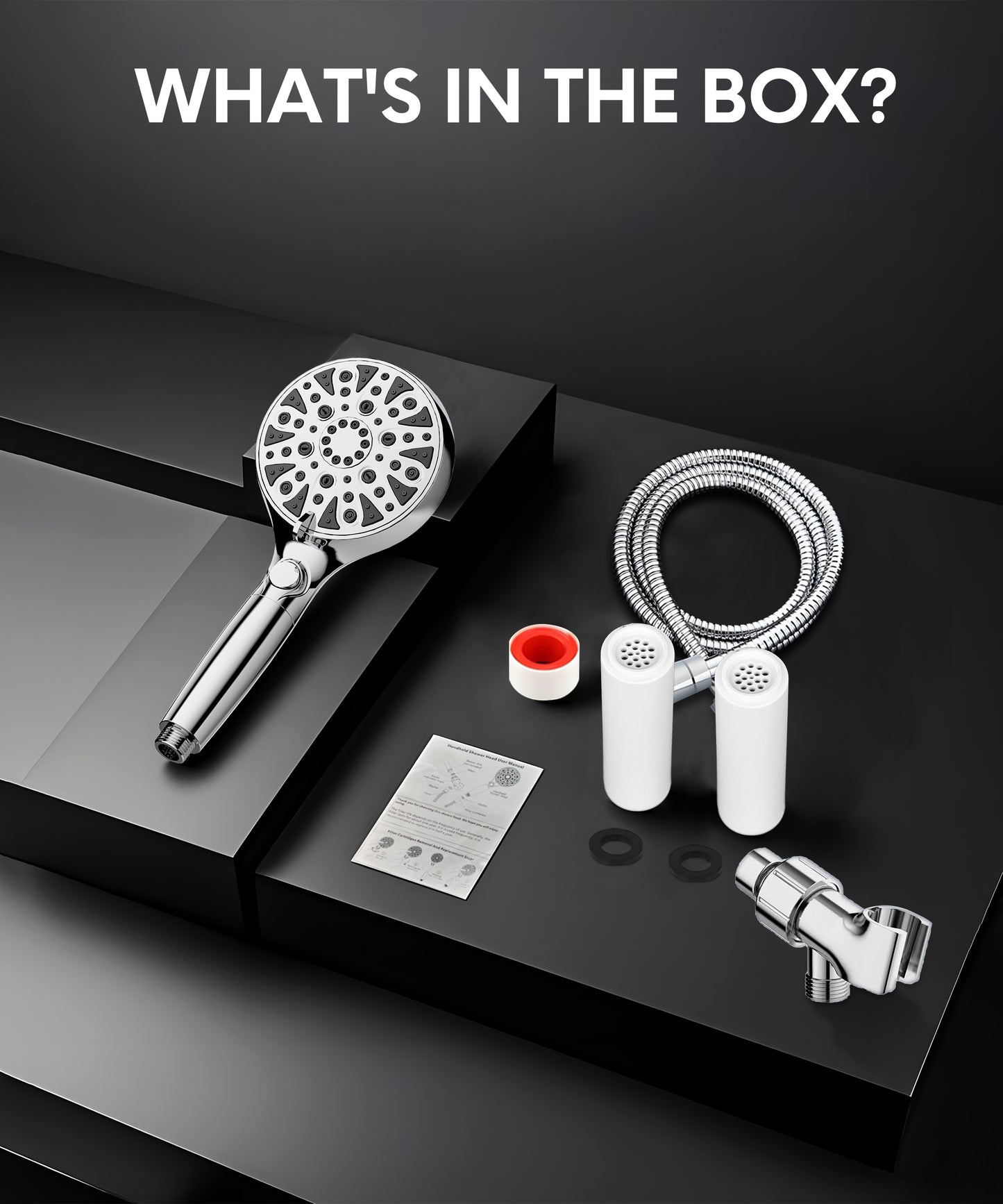 Hodvit Handheld Filtered Shower Head, 10 Spray Modes High Pressure Shower Head with Pause Function, New