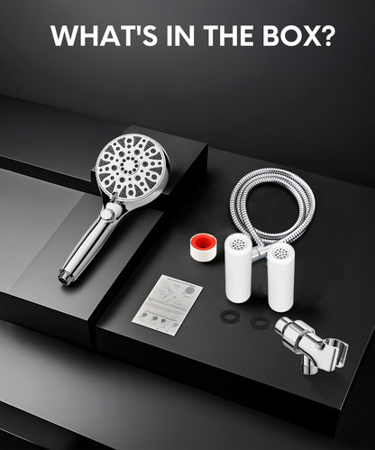 Hodvit Handheld Filtered Shower Head, 10 Spray Modes High Pressure Shower Head with Pause Function, New