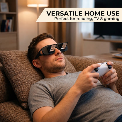 XSAPT Lazy Glasses with 90 Degree Matte ABS Prism for Lying Down Reading and Watching TV, Black, 1-Pack