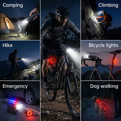 MORSUMA Bike Light Set, IPX4 Waterproof Smart Sensor Headlight with LCD Display, Black
