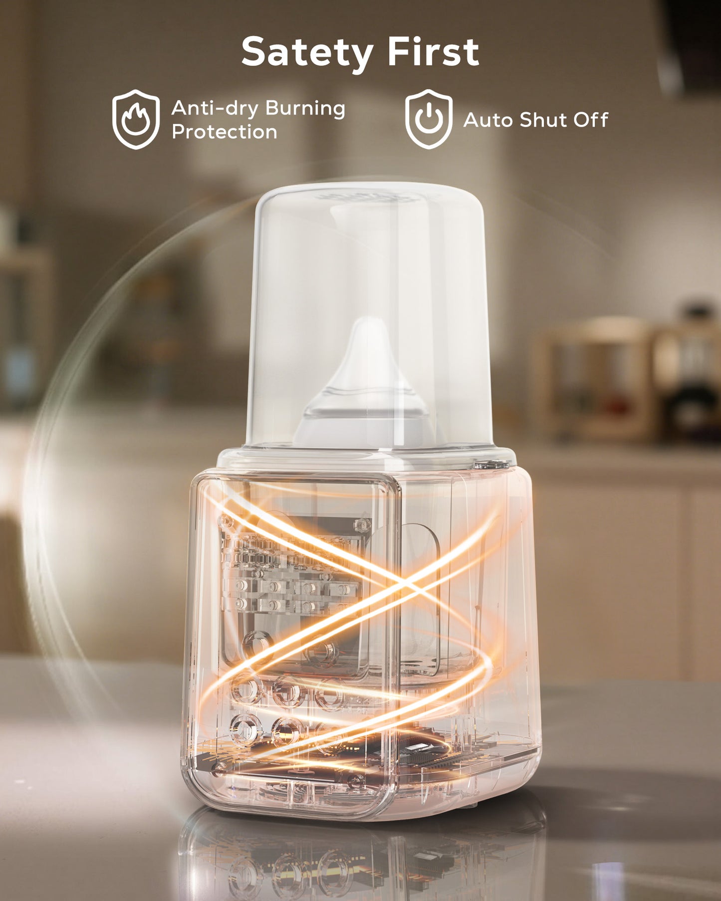 RUPOUN Bottle Warmer, 8 in 1 Fast Baby Milk Portable Warmer with Timer and Temperature Control for Breastmilk or Formula, with Defrost, Sterilizer, Keep, Heat Food, White