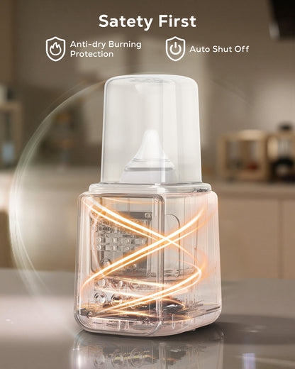 RUPOUN Bottle Warmer, 8 in 1 Fast Baby Milk Portable Warmer with Timer and Temperature Control for Breastmilk or Formula, with Defrost, Sterilizer, Keep, Heat Food, White
