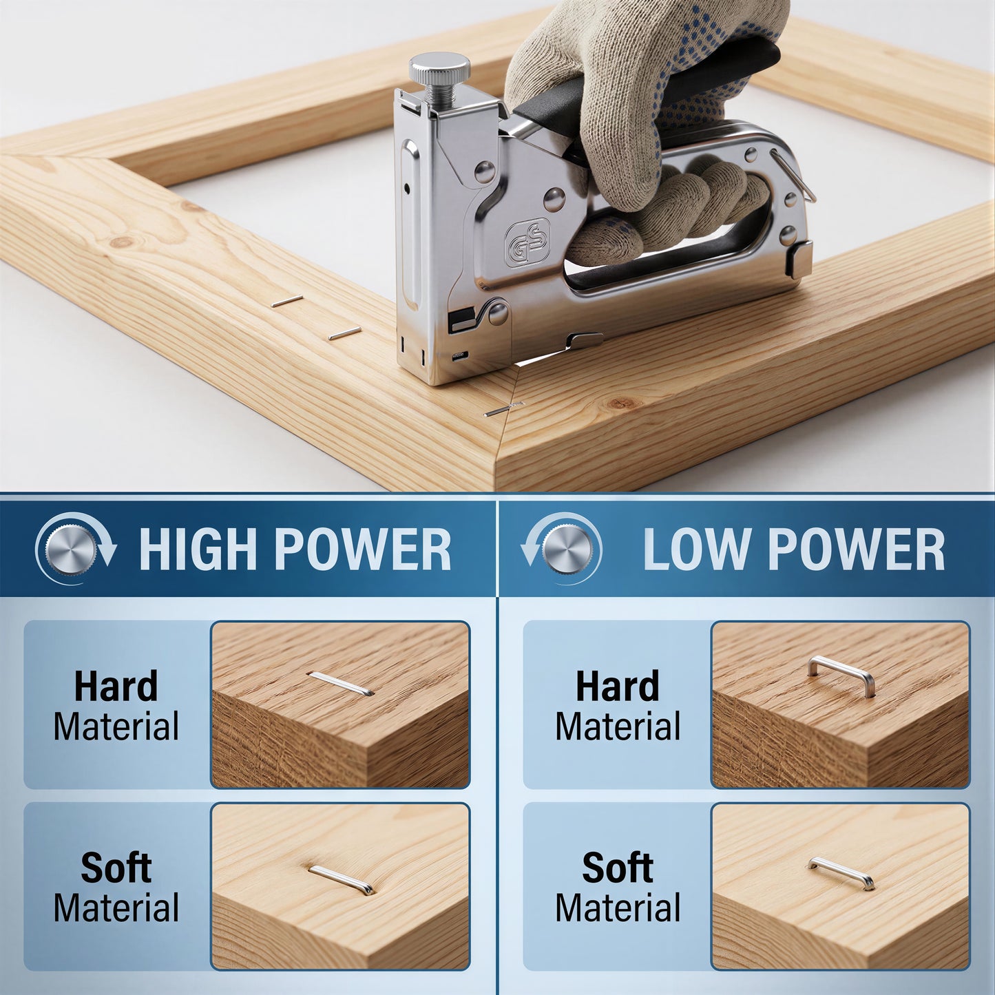 LZSDS 3 in 1 Heavy Duty Staple Gun for Woodworking, Manual Nail Gun Brad Nailer with Remover for Upholstery Carpentry DIY