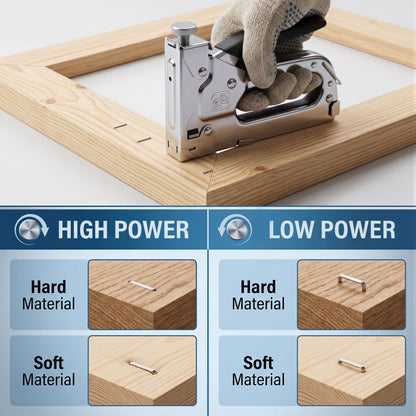 LZSDS 3 in 1 Heavy Duty Staple Gun for Woodworking, Manual Nail Gun Brad Nailer with Remover for Upholstery Carpentry DIY