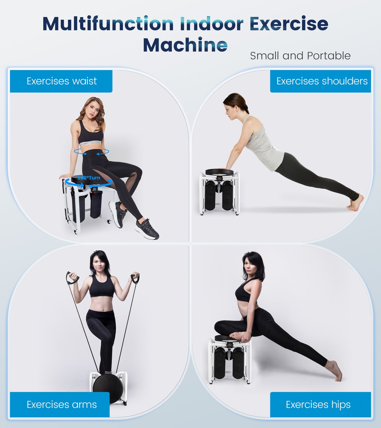 BIMZUC Steppers for Exercise with Twist Stool, Multifunctional Mini Fitness Machine for Full Body Workout, Home Workout Equipment with Resistance Bands & LCD Monitor