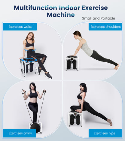 BIMZUC Steppers for Exercise with Twist Stool, Multifunctional Mini Fitness Machine for Full Body Workout, Home Workout Equipment with Resistance Bands & LCD Monitor
