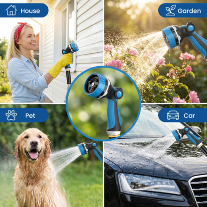 OHHANI Garden Hose 5/8" x 200ft Professional Stainless Steel Water Hose No Kink for Large Acreage, Construction, Agricultural Use
