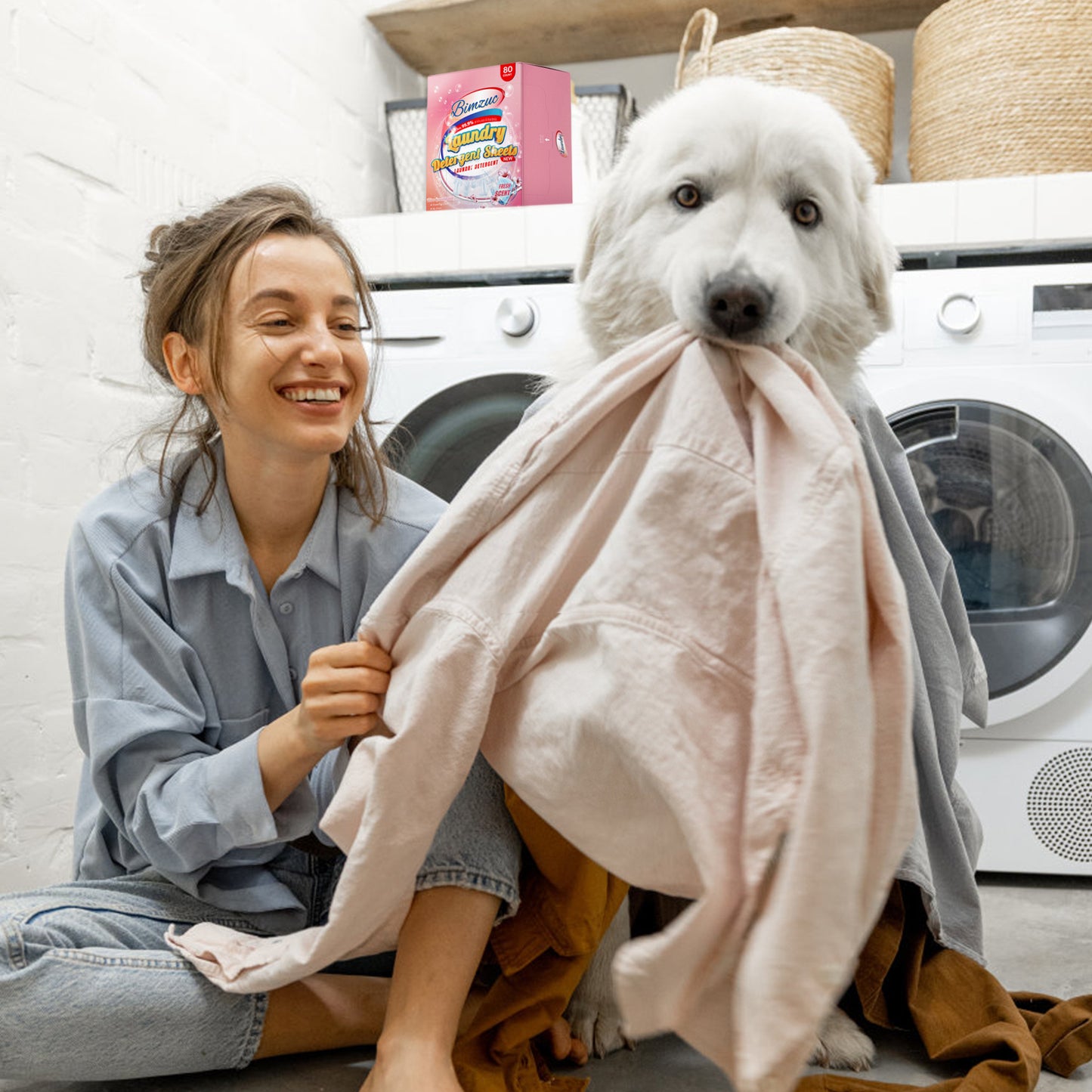 BIMZUC 80 Laundry Sheets, Laundry Detergent Sheets up to 160 Loads- Fresh Scent