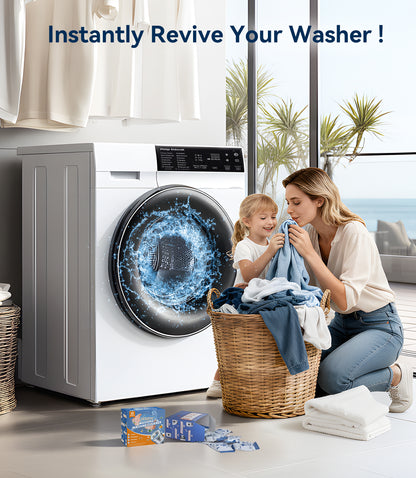 BIMZUC Washing Machine Cleaner Tablets (12 Count), Deep Cleans Front Load and Top Load Washers, Removes Odor Causing Residue & Buildup