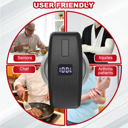 Casualife Electric Can Opener, USB Rechargeable with LED Display, One-Touch Operation, Smooth Edge, Hands-Free for Kitchen, Seniors & Arthritis Users, Black