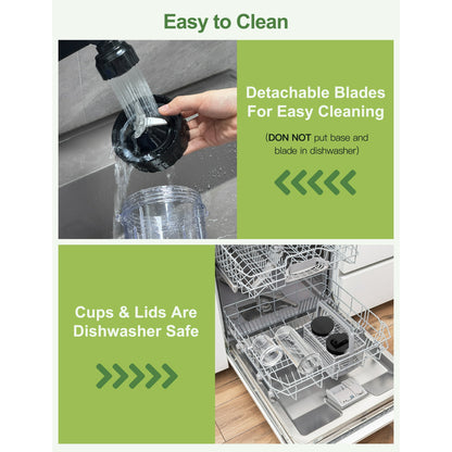 Suodoka 2-in-1 Multipurpose Blenders for Smoothies with 22oz No-BPA Portable Bottle, Coffee/Spices Jar Bottle for Grinder, New