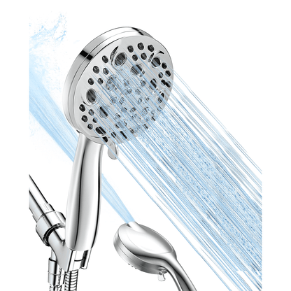 NFTIGB Handheld Showerhead for Bathing 10 Spray Modes Stainless Steel High Pressure Shower Head,Chrome