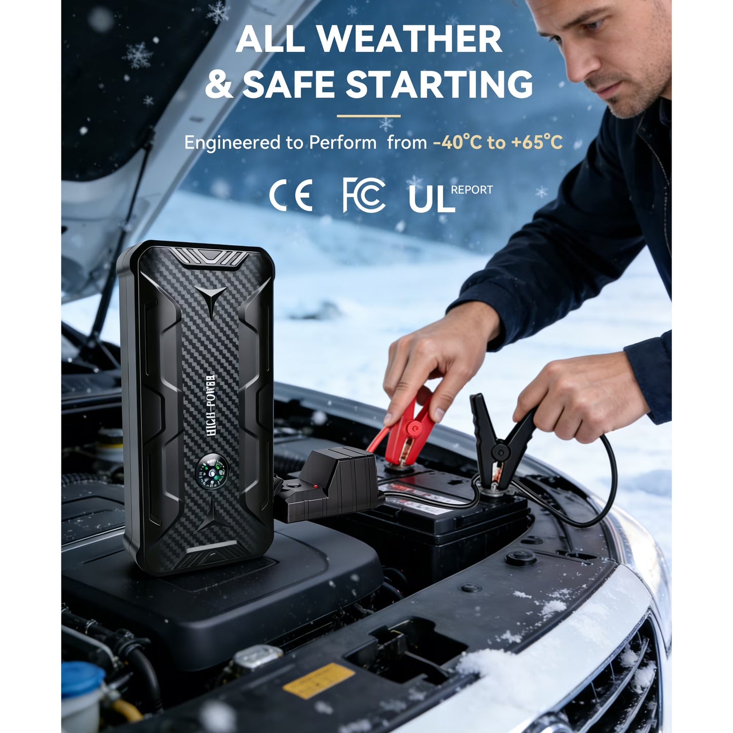 MORSUMA Car Jump Starter, 1500A Peak 12V Battery Booster for Up to 6.0L Gas and 4.0L Diesel Engines