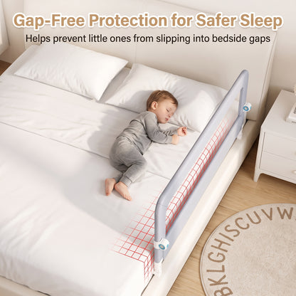 Bed Rails for Toddlers, Baby Bed Rail Guard Foldable Toddler Bed Rail (Gray, 59in Sizes)
