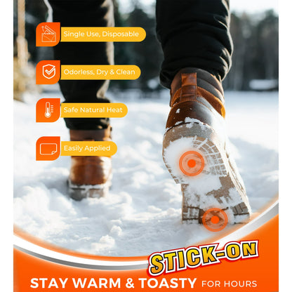 NFTIGB 100 Pack Foot Toe Warmers with Adhesive Backing, Air Activated Disposable Hand Warmer 8H Heat