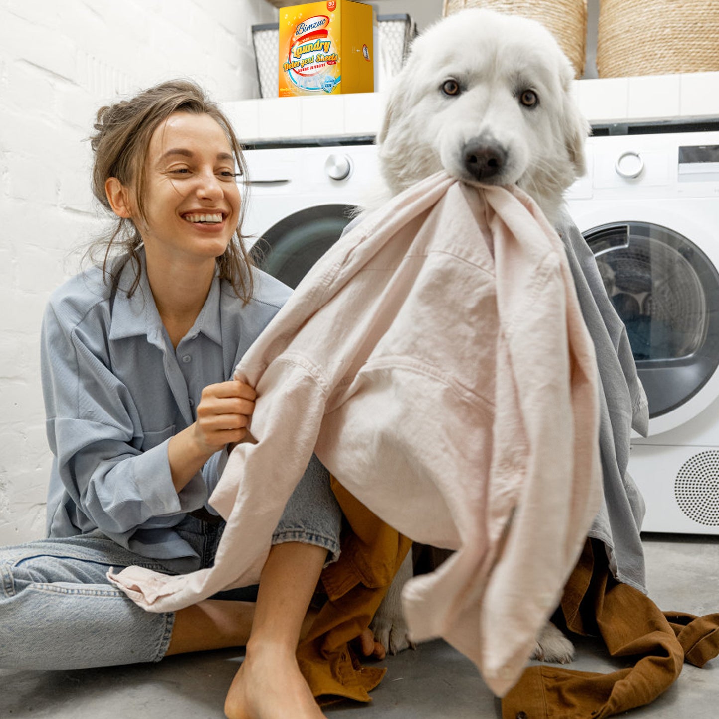 BIMZUC Power Laundry Detergent Sheets 200 ct,up to 400 Small Loads, Eco Ultra-Concentrated Unscente